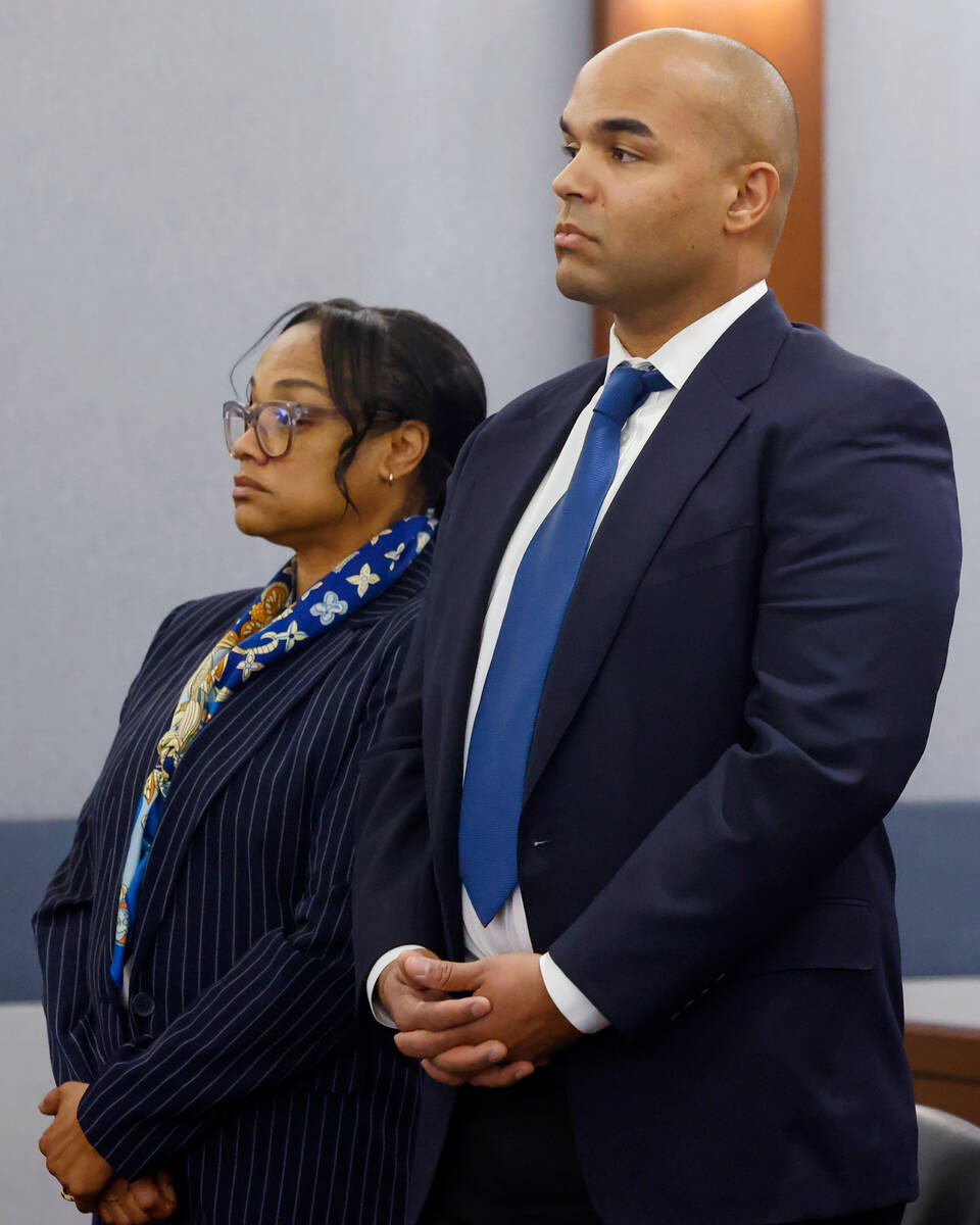 Arnelle Simpson, left, and her brother Justin, O.J. Simpson's children, appear in court during ...