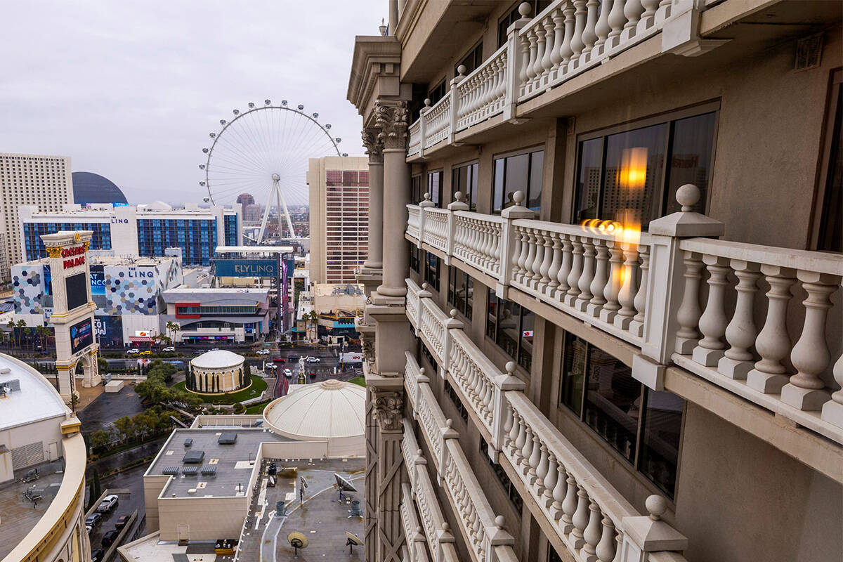 View from a Colosseum Tower Flavian Sky Suite within Caesars Palace on Thursday, Feb. 13, 2025 ...