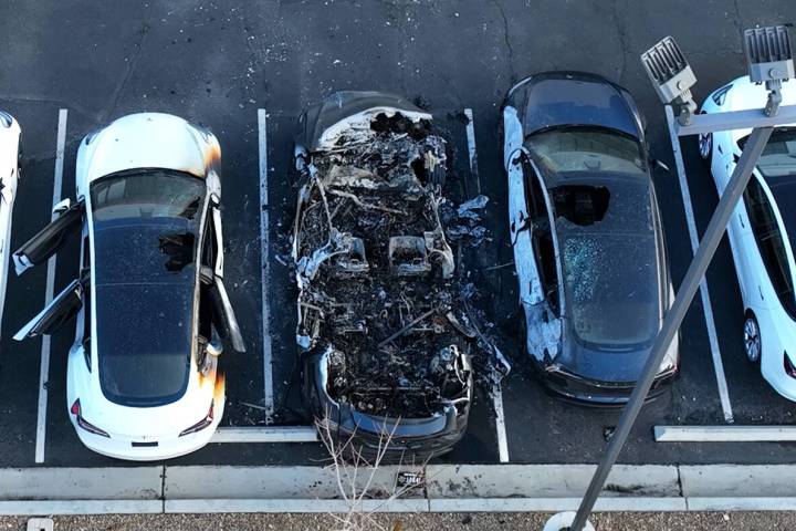 Police are investigating after an individual is believed to have set several vehicles on fire a ...