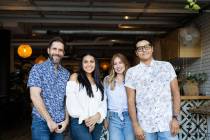 From left: Dan and Regina Simmons and Kristen and Carlos Corral, owners of Tacotarian, the Las ...