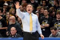 Georgia Tech head coach Josh Pastner calls out to his team as they take on Pittsburgh during th ...