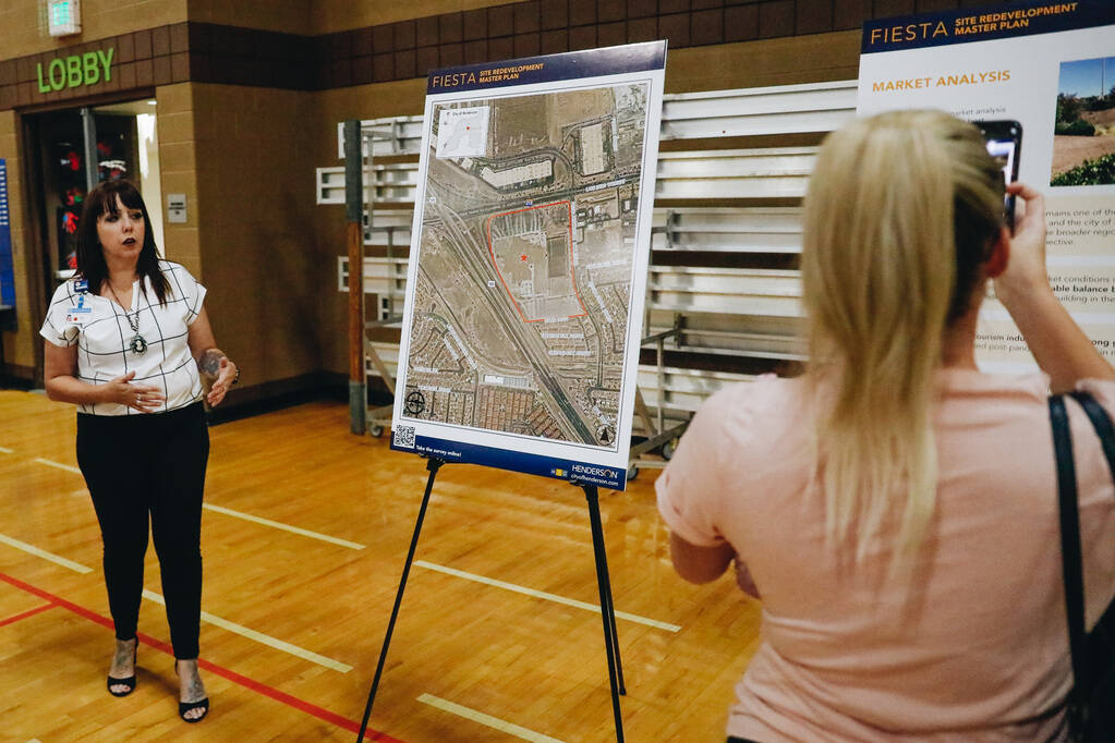 A presentation is given about an option for a site development plan for the former Fiesta Hende ...