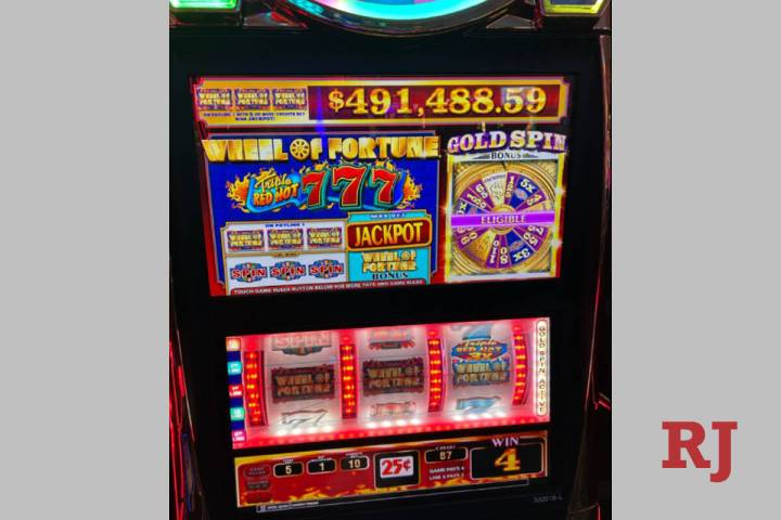 A slots player won a $491,488.59 jackpot playing Wheel of Fortune Gold Spin Triple Red Hot 7s S ...