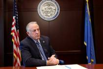 Gov. Joe Lombardo talks to the Review-Journal at his Las Vegas office Monday, March 24, 2025. ( ...