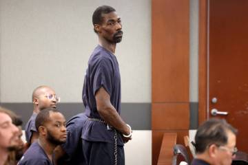 Steven Neal appears in court for a bail hearing at the Regional Justice Center in Las Vegas Mon ...