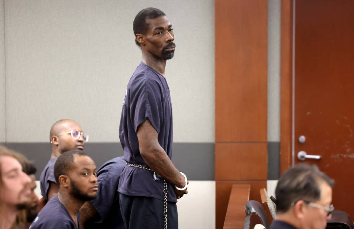 Steven Neal appears in court for a bail hearing at the Regional Justice Center in Las Vegas Mon ...