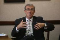 CCSD Chief Financial Officer Jason A. Goudie talks during a meeting at the Las Vegas Review-Jou ...
