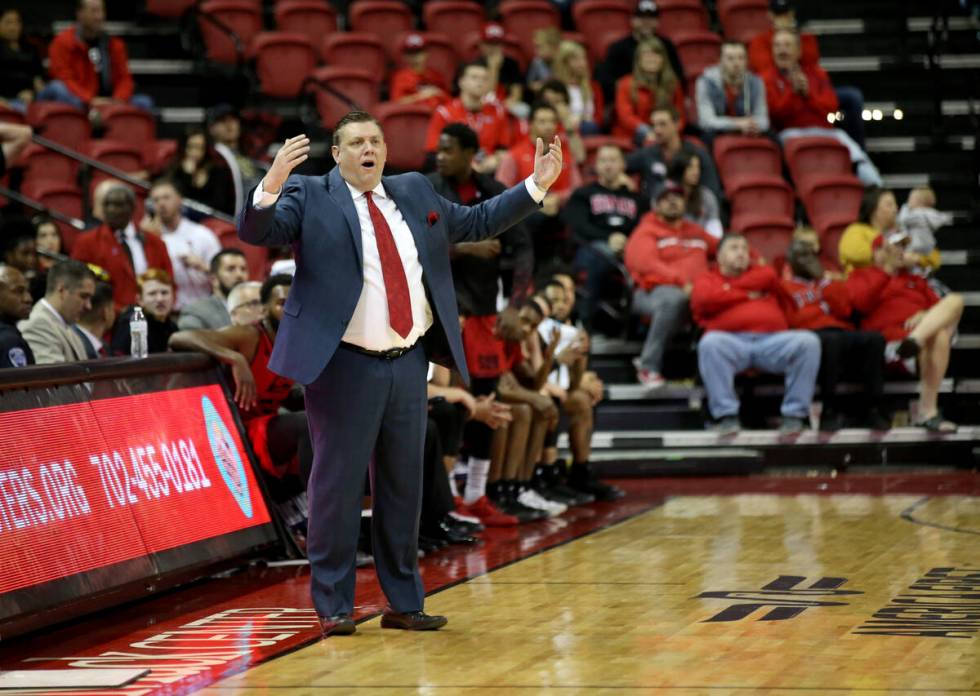 Southern Utah Thunderbirds head coach Todd Simon in the second half of their NCAA basketball ga ...