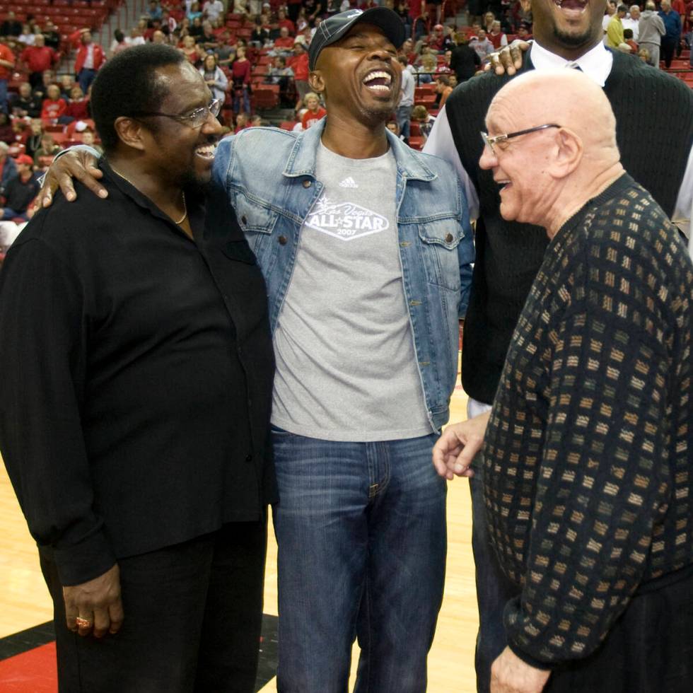 From left, Cleveland Edwards, Greg Anthony and Jerry Tarkanian are shown Tuesday, Nov. 10, 2009 ...