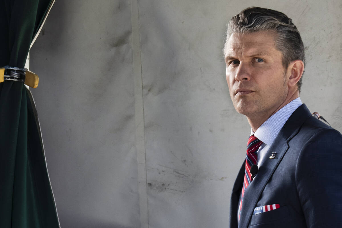 Defense Secretary Pete Hegseth does a television interview outside the White House, Friday, Mar ...