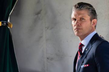Defense Secretary Pete Hegseth does a television interview outside the White House, Friday, Mar ...