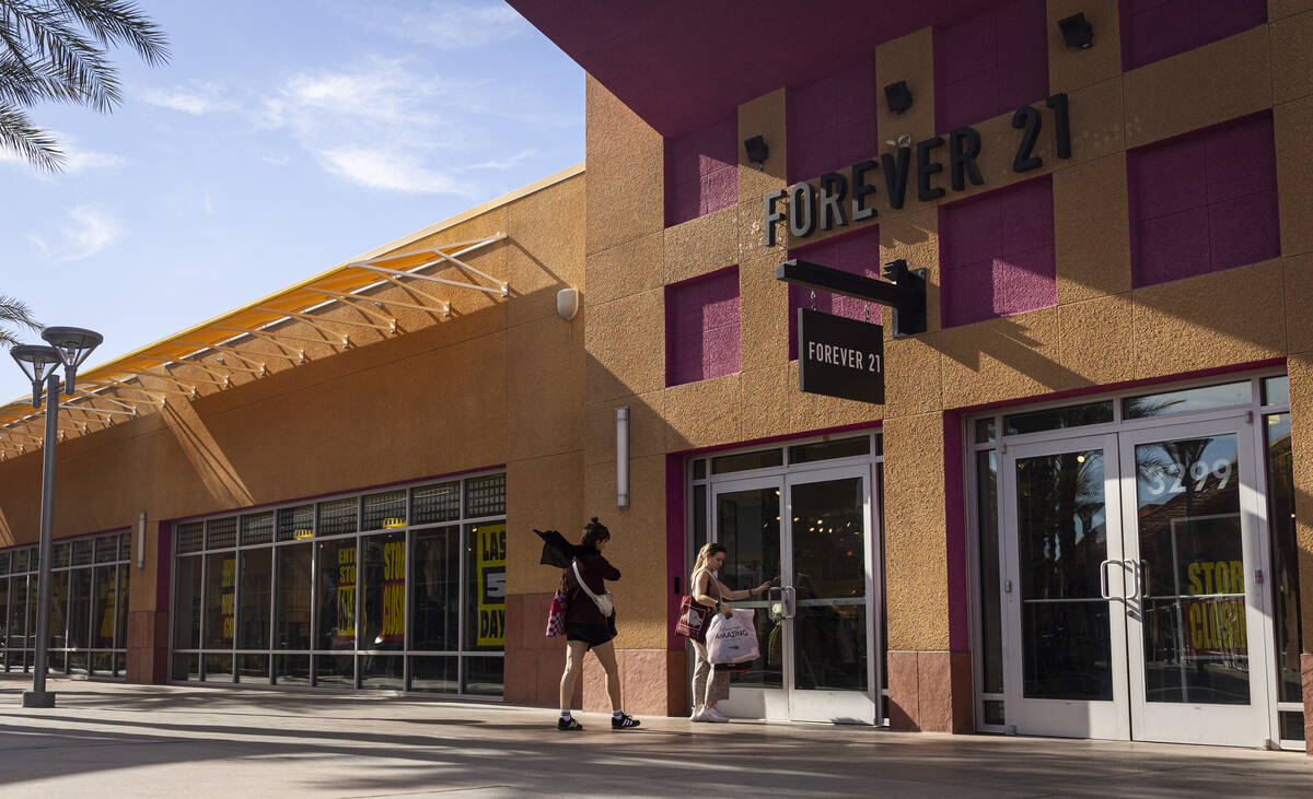 People come and go from Forever 21, which is closing down, at Las Vegas North Premium Outlets o ...