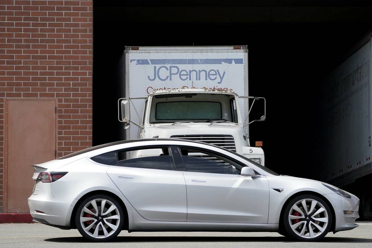 A JCPenney truck is parked at one of the company's department store locations, in Sacramento, C ...