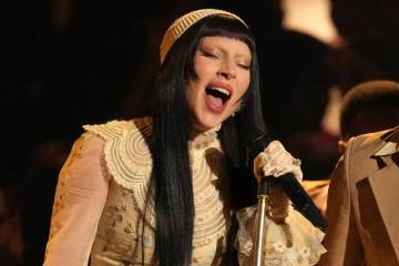 Lady Gaga performs during the 67th annual Grammy Awards in Los Angeles on Feb. 2, 2025. (AP Pho ...