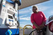 Mary Jones pumps gas at the Sam's Club fuel station in Las Vegas in this Review-Journal file ph ...