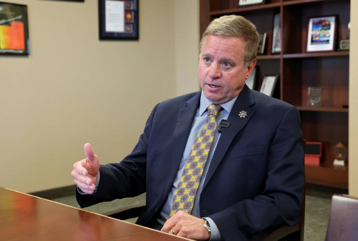 Clark County Sheriff Kevin McMahill talks to the Review-Journal at Metropolitan Police Departme ...