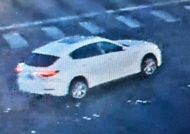 Police are seeking a newer model white Maserati Levante with front end damage in connection wit ...