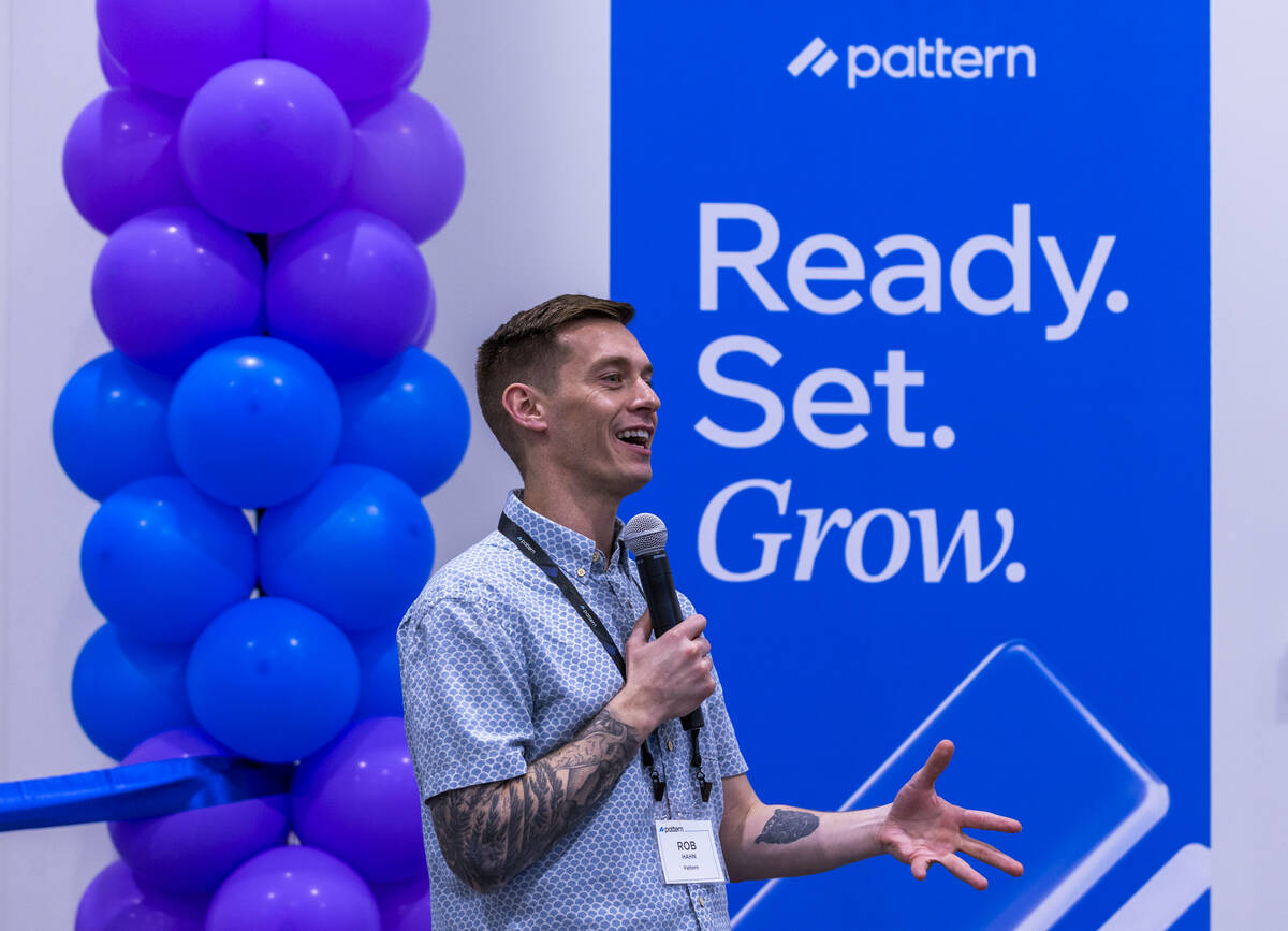 Pattern COO Rob Hahn talks about their growth and expansion to the area during a reception and ...