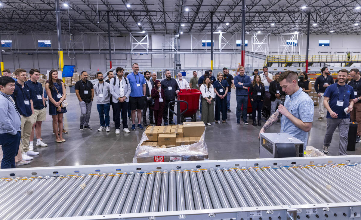 Pattern COO Rob Hahn describes the process of handling inbound product during a tour of the new ...