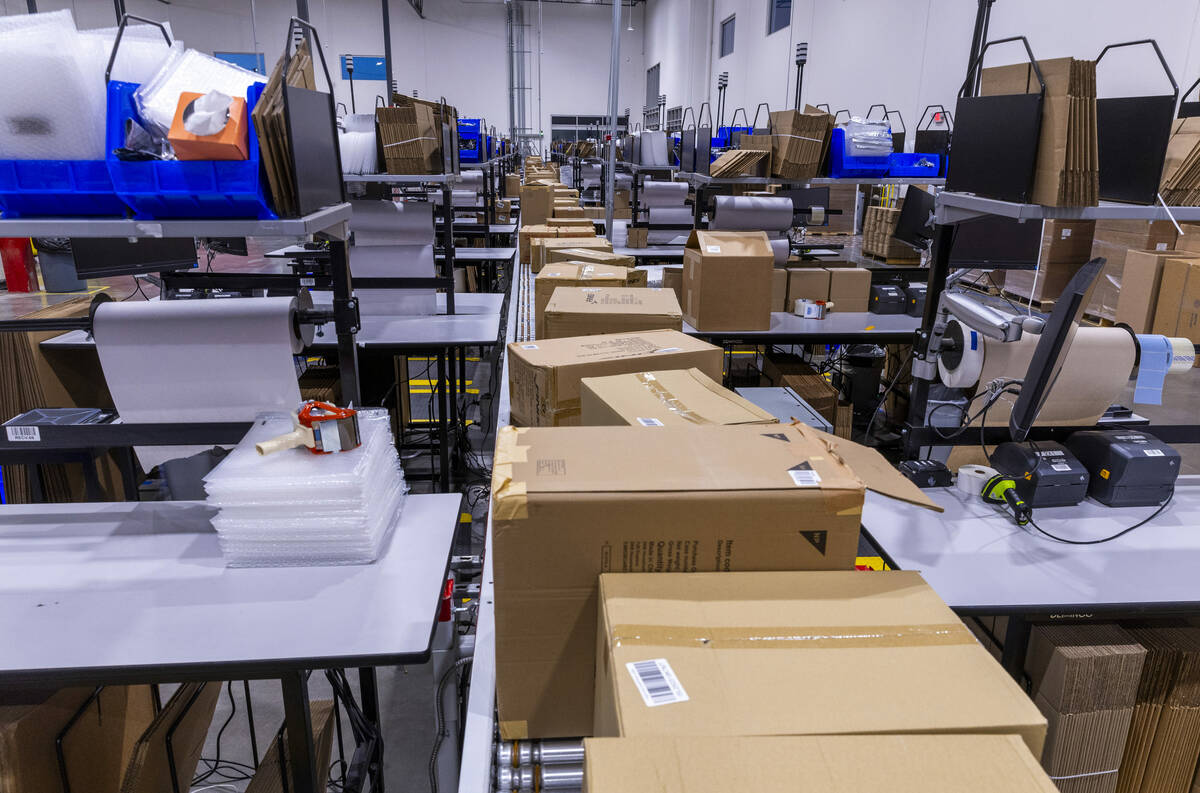 Boxes of products on line to be processed are just a few of the millions handled weekly in the ...