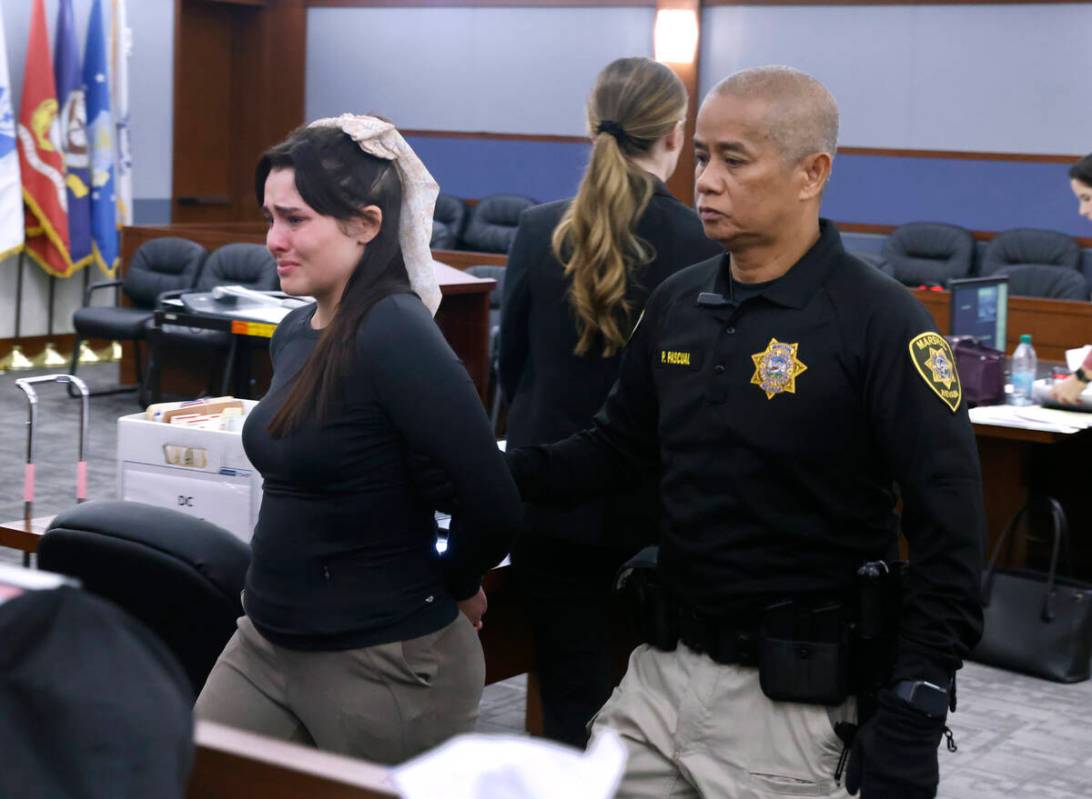 Rachel Maria Terranova, who pleaded guilty in a hit-and run accident, is led out of a courtroom ...