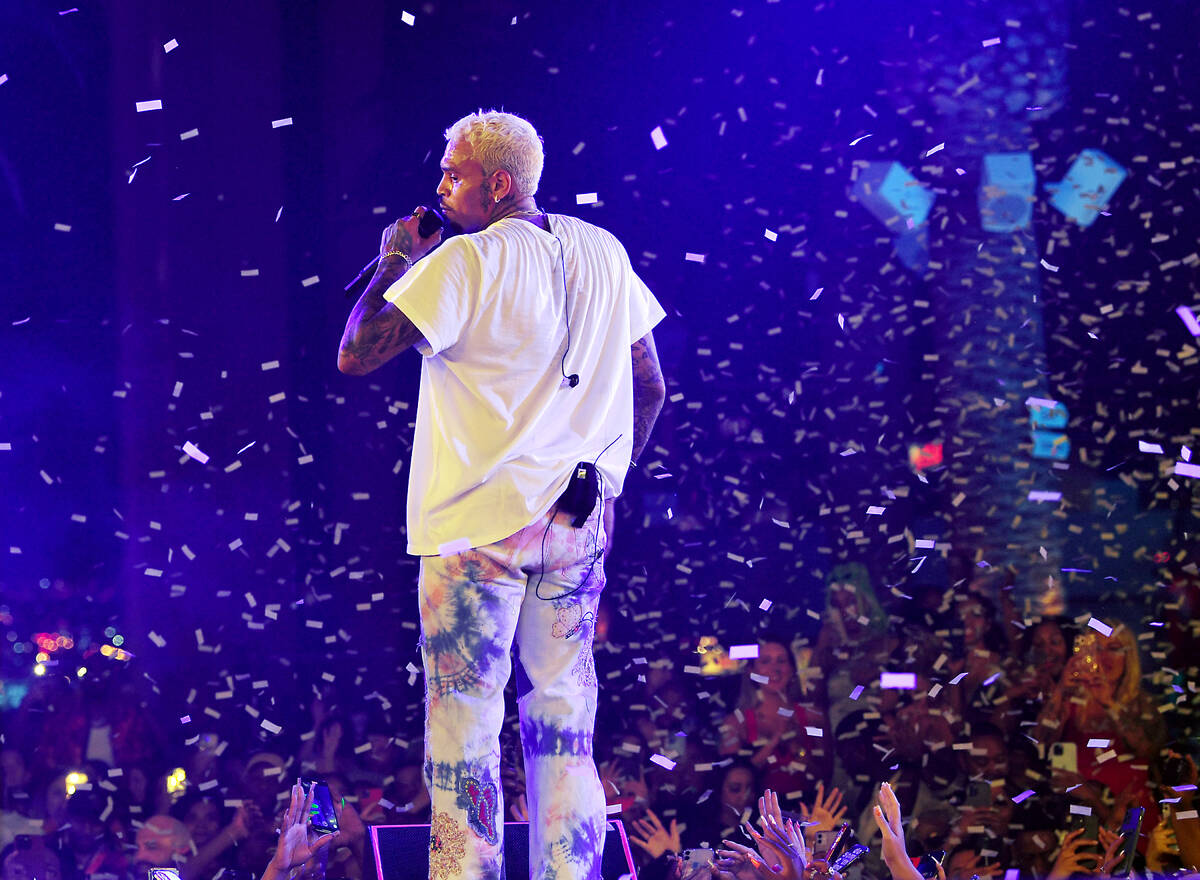 Singer/songwriter Chris Brown performs during the first show of his residency at Drai's Nightcl ...