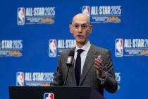 NBA Commissioner Adam Silver speaks during a press conference at the NBA basketball All-Star Sa ...