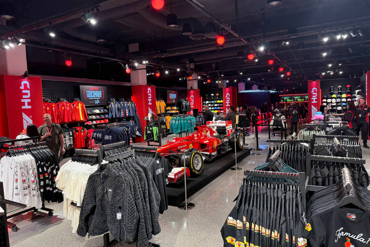 The F1 flagship retail store located at Grand Prix Plaza on Friday, March 28, 2025. (Mick Akers ...