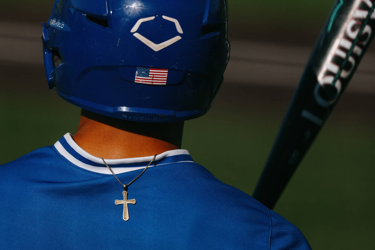 Bishop Gorman’s Alec Kajioka (2) waits to bat during the baseball game against Palo Verd ...