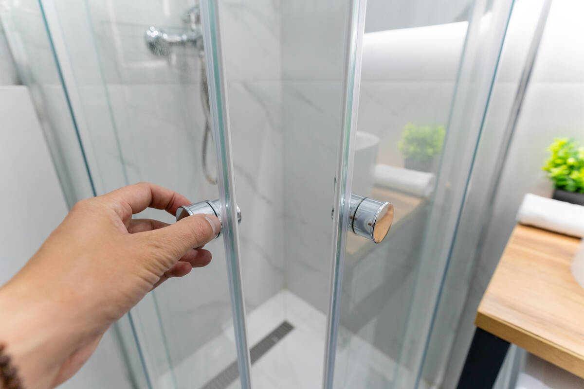 Often, the friction from opening and closing the door will cause the shower sweep to recede up ...