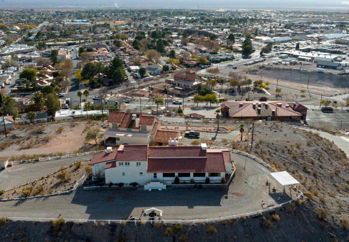 A hilltop lodge owned by the Los Angeles Department of Water and Power, at 1400 Lodge Road, is ...