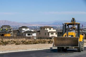 Homes under construction along West Reedpoint Drive on Wednesday, March 30, 2022, in Las Vegas. ...
