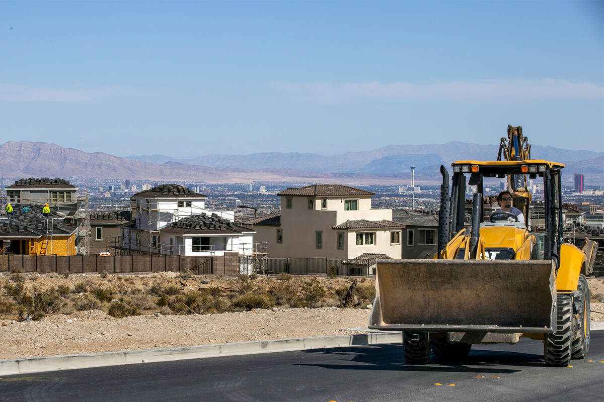 Homes under construction along West Reedpoint Drive on Wednesday, March 30, 2022, in Las Vegas. ...