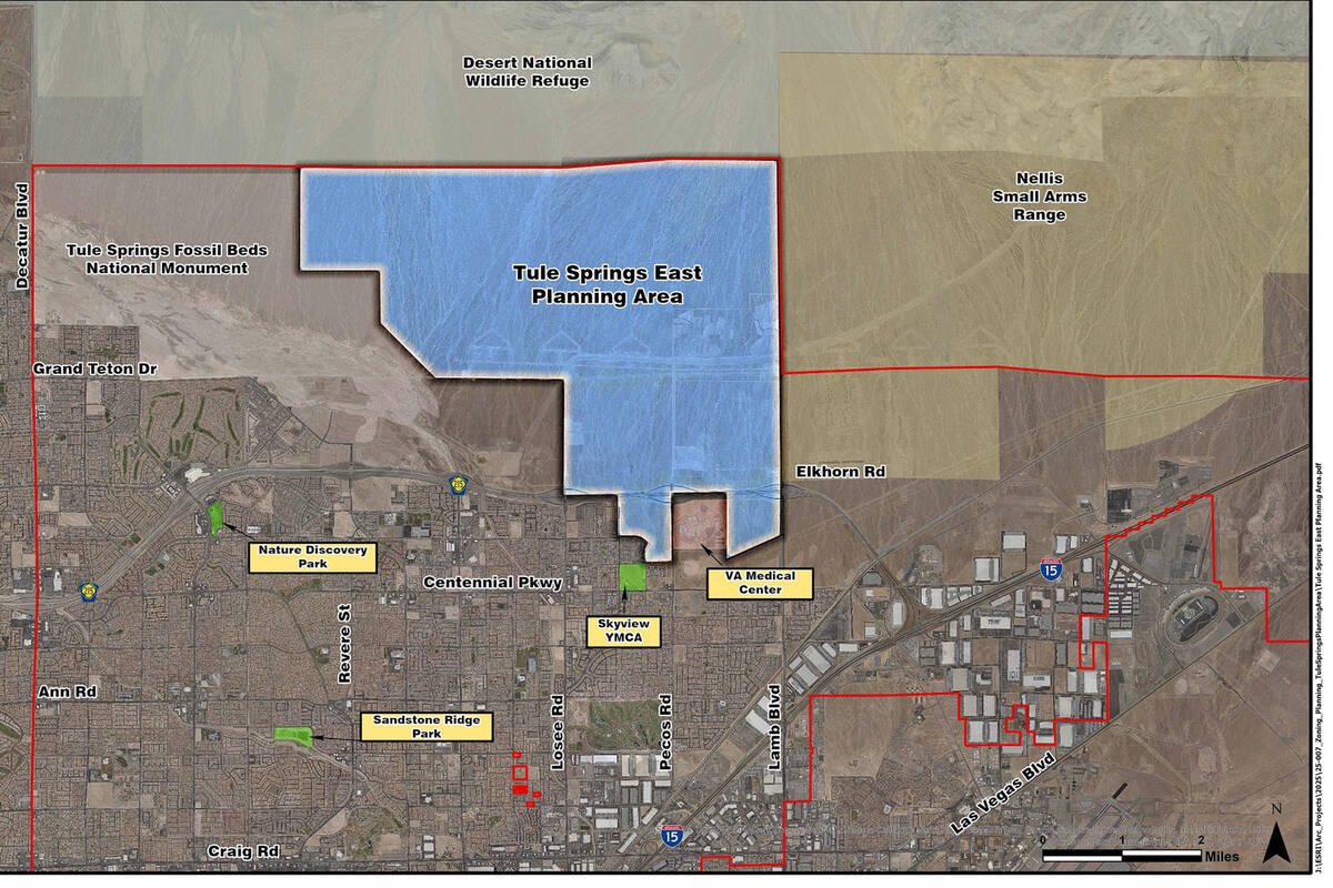 The 7,000 acres of land in Tule Springs East that will be transferred to North Las Vegas and UN ...
