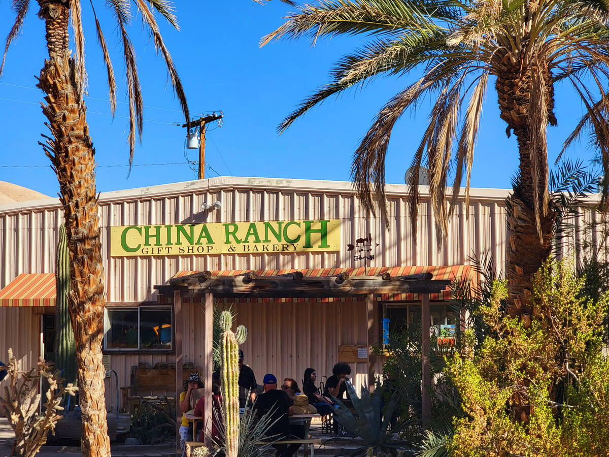 Visitors can sit in the shade while enjoying date shakes and other goodies and gifts, including ...