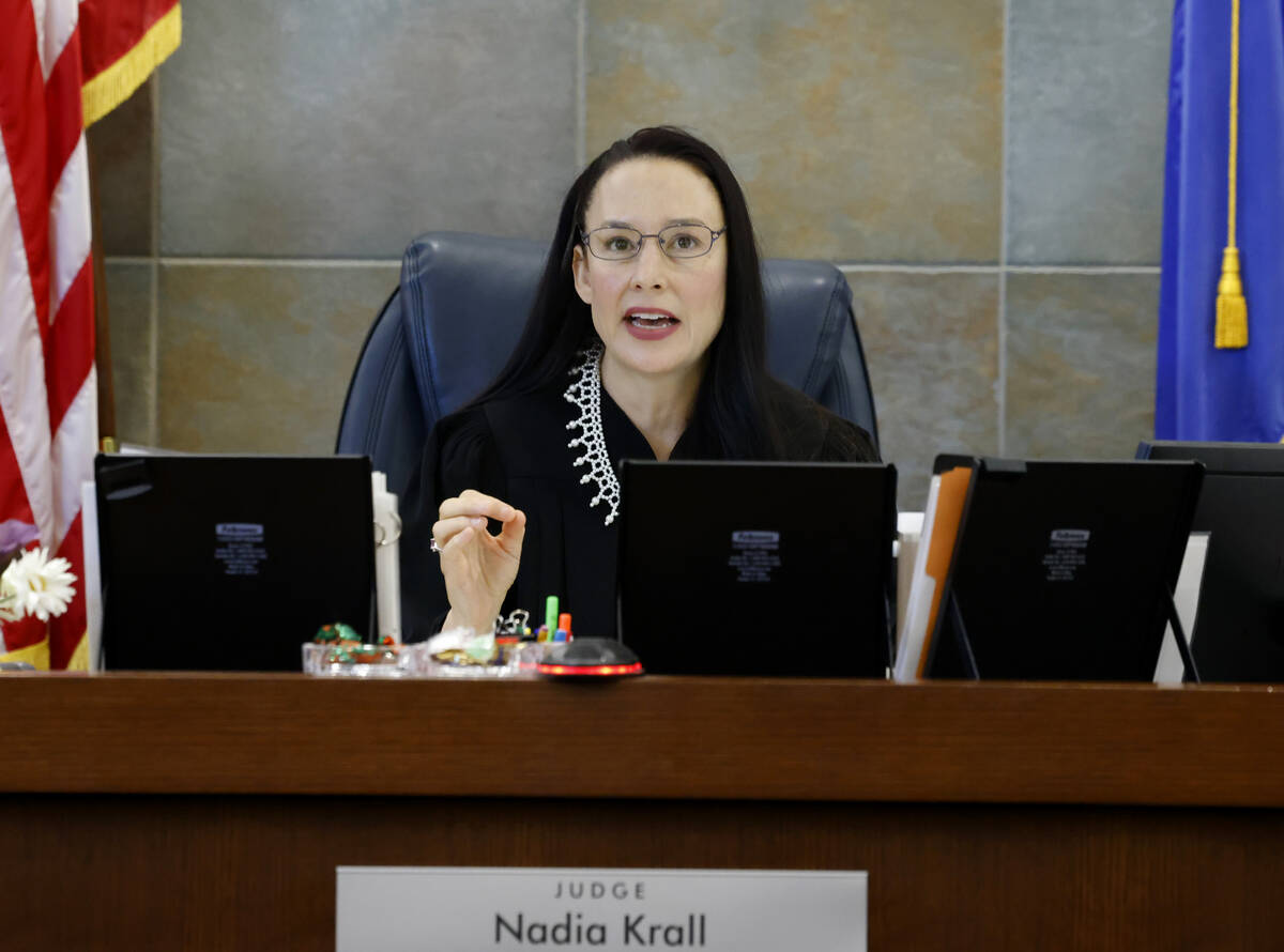 Judge Nadia Krall preside over a hearing for Duane Davis, facing murder charges in the killing ...