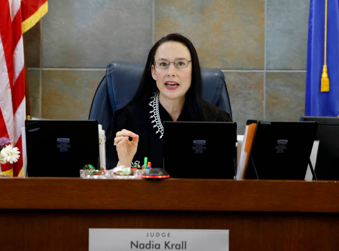 Judge Nadia Krall preside over a hearing for Duane Davis, facing murder charges in the killing ...