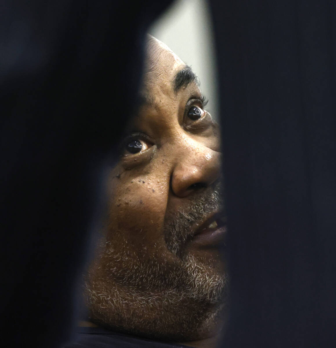 Duane Davis, facing murder charges in the killing of rapper Tupac Shakur in 1996, talks to his ...