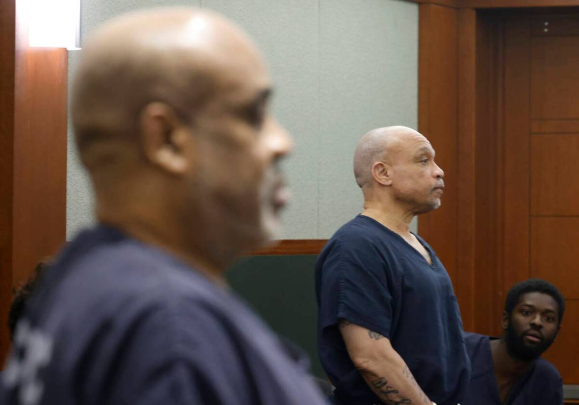 Duane Davis, left, facing murder charges in the killing of rapper Tupac Shakur in 1996, and Roc ...