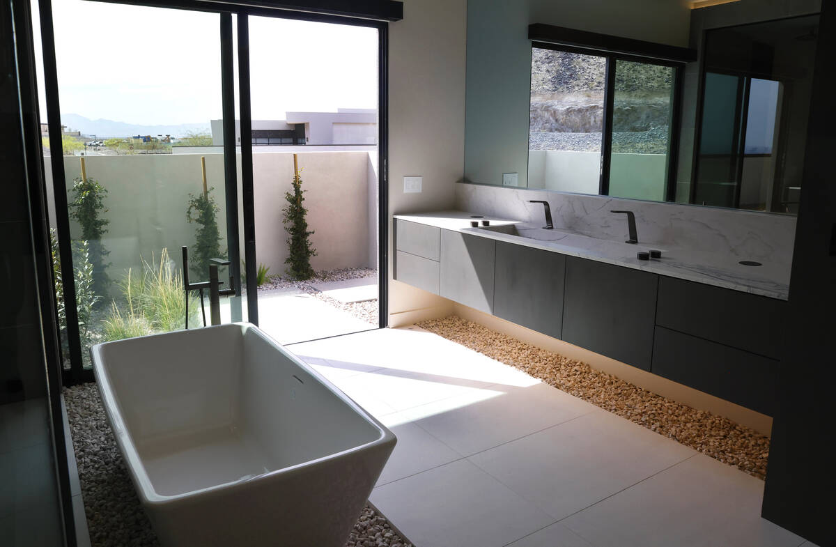 A master bathroom at Blue Heron's new home at 8 Chisel Crest Court is seen, on Friday, March 29 ...