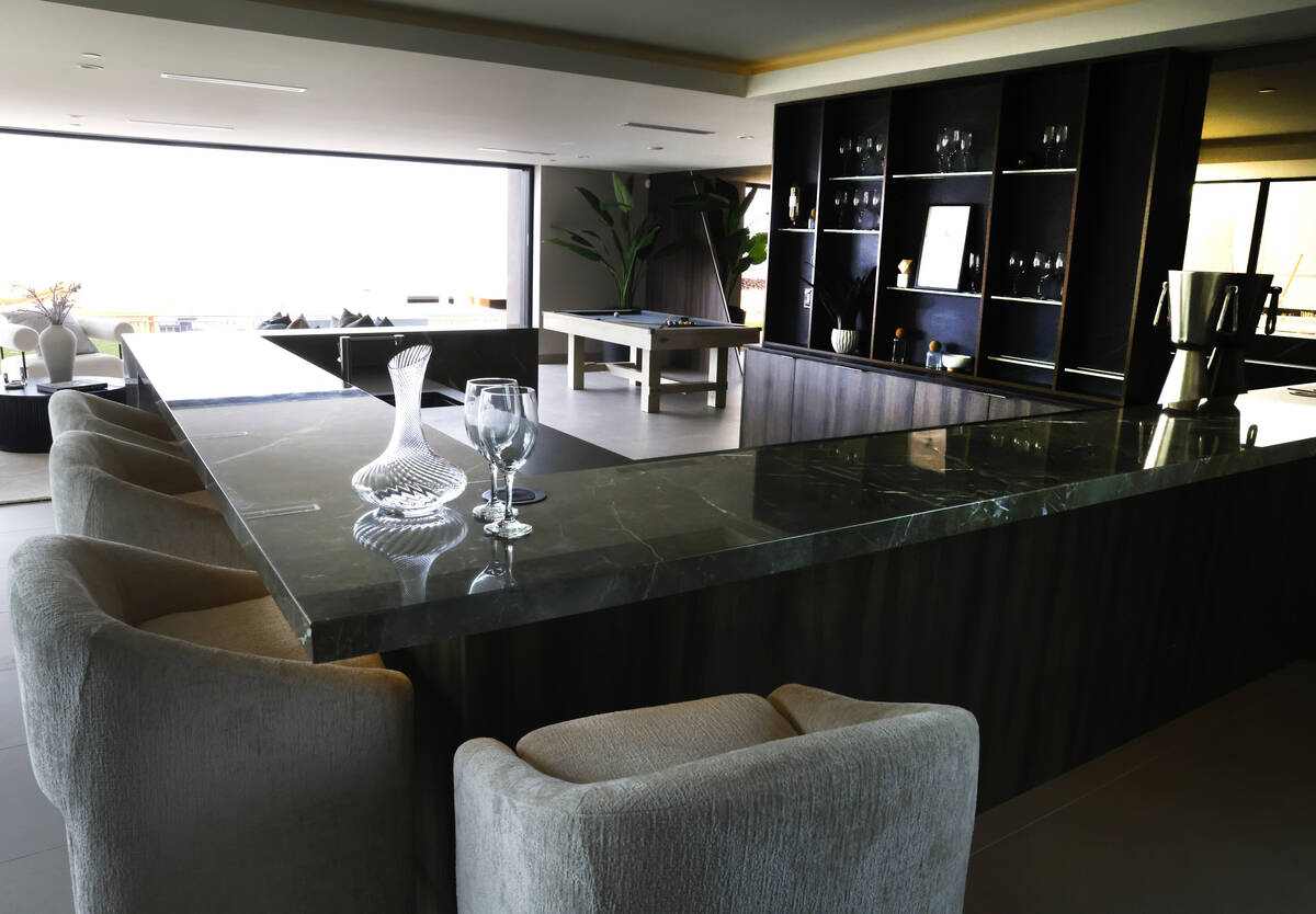 A media room at Blue Heron's new home at 12 Chisel Crest Court is seen, on Friday, March 28, 20 ...