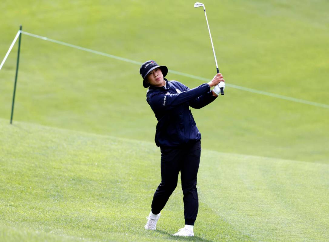 Amy Yang of of Korea drives her fairway shot during the first round of the LPGA T-Mobile Match ...