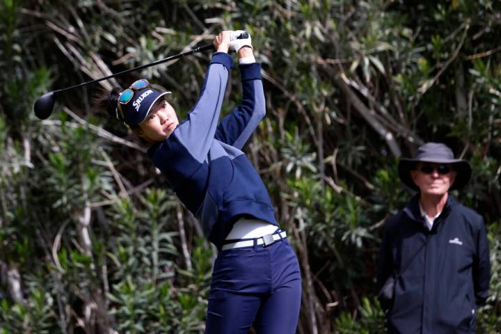 Grace Kim of Australia watches her tee drive during the first round of the LPGA T-Mobile Match ...