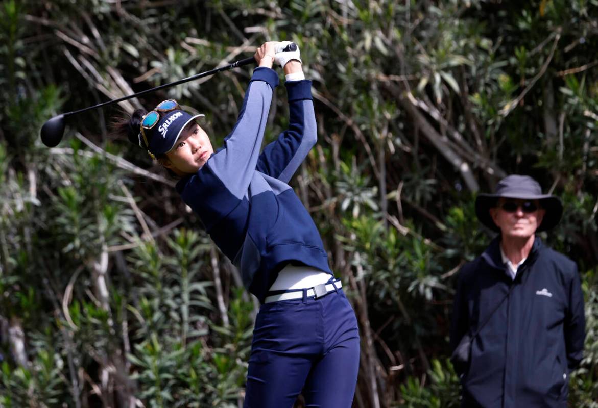 Grace Kim of Australia watches her tee drive during the first round of the LPGA T-Mobile Match ...