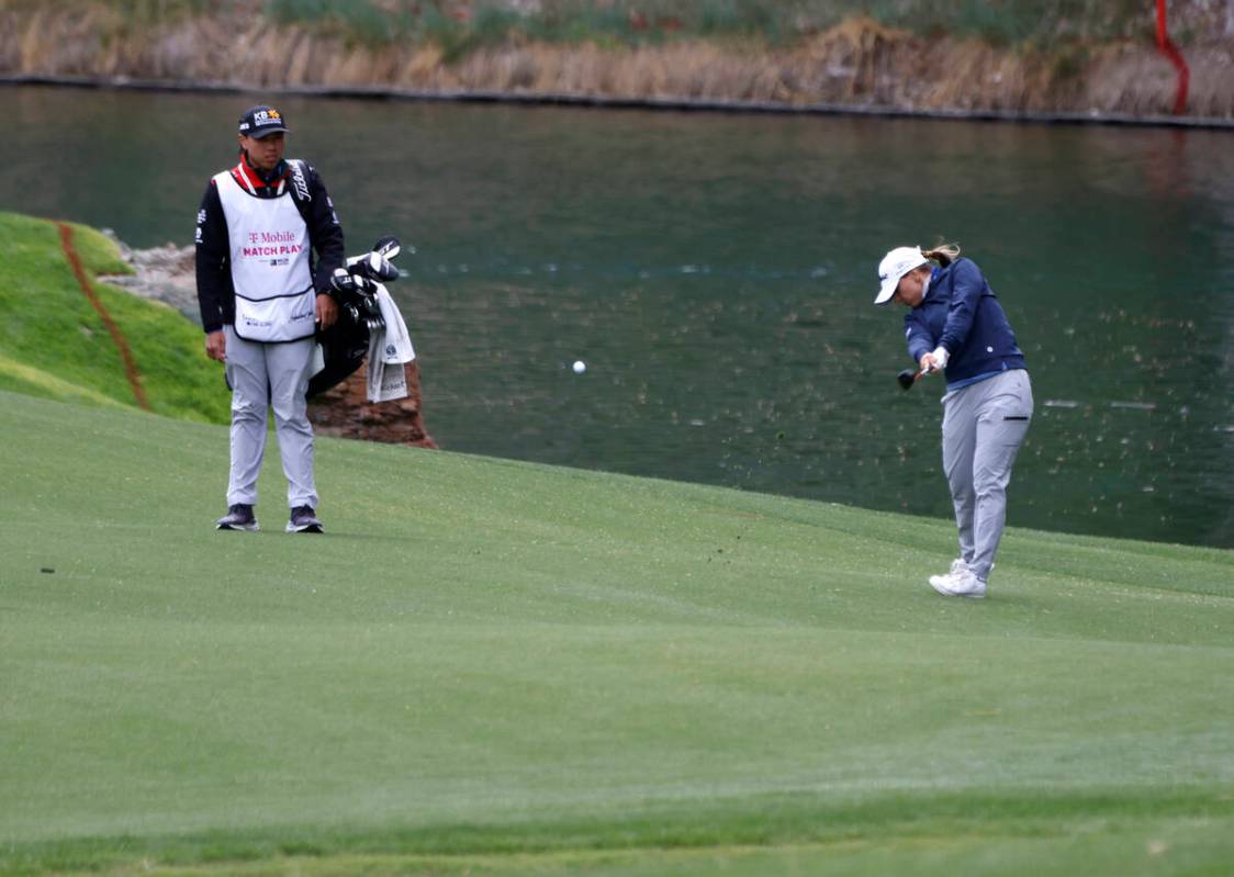 Stephanie Kyriacou of Australia drives her fairway shot during the first round of the LPGA T-Mo ...