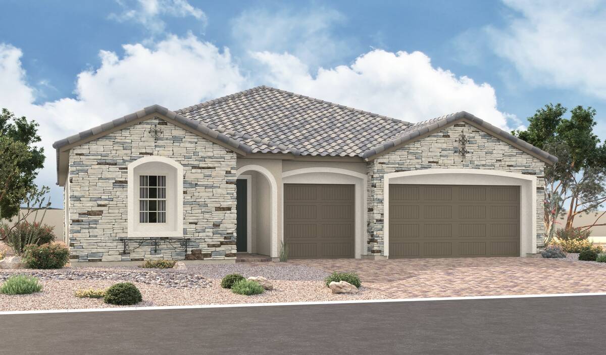 Salerno Summit will offer four single-story and two-story floor plans, all with three-car garag ...