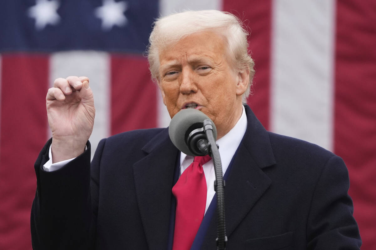 President Donald Trump speaks during an event to announce new tariffs in the Rose Garden at the ...