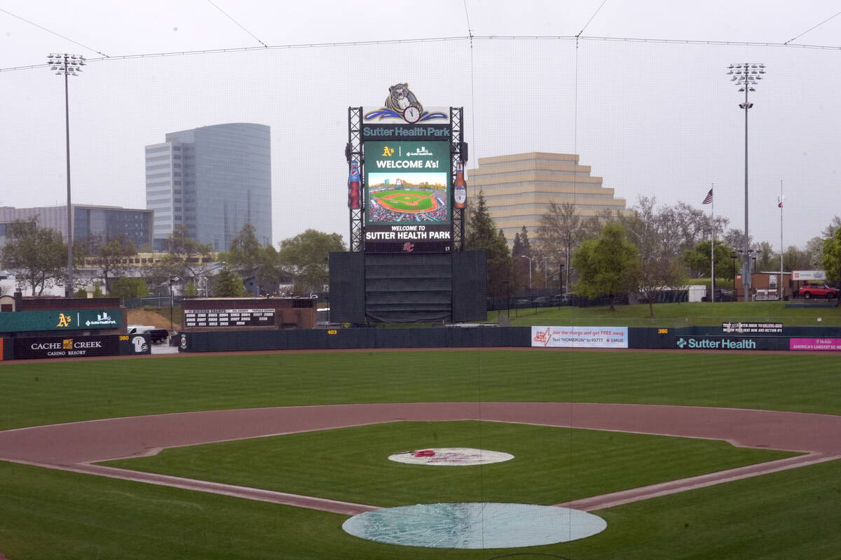 FILE - Sutter Health Park, where the Athletics' plan to spend three seasons before relocating t ...