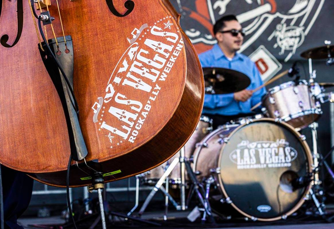 Big Sandy & His Fly-Rite Boys perform during the Rockabilly Car Show at Viva Las Vegas Rock ...