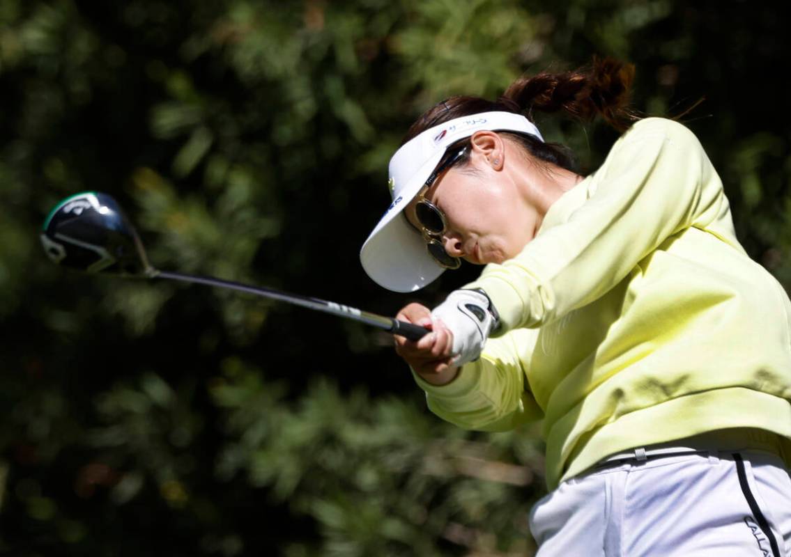 Yuna Nishimura of Japan hits from the second tee during the second round of the LPGA T-Mobile M ...